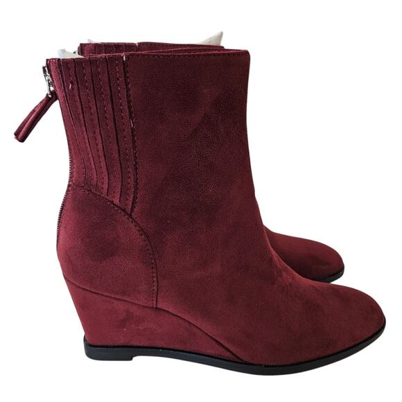 Dolce Vita Tippy Heeled Suede Bootie Burgundy Women's 7 Casual Work Office Fall - Picture 1 of 8